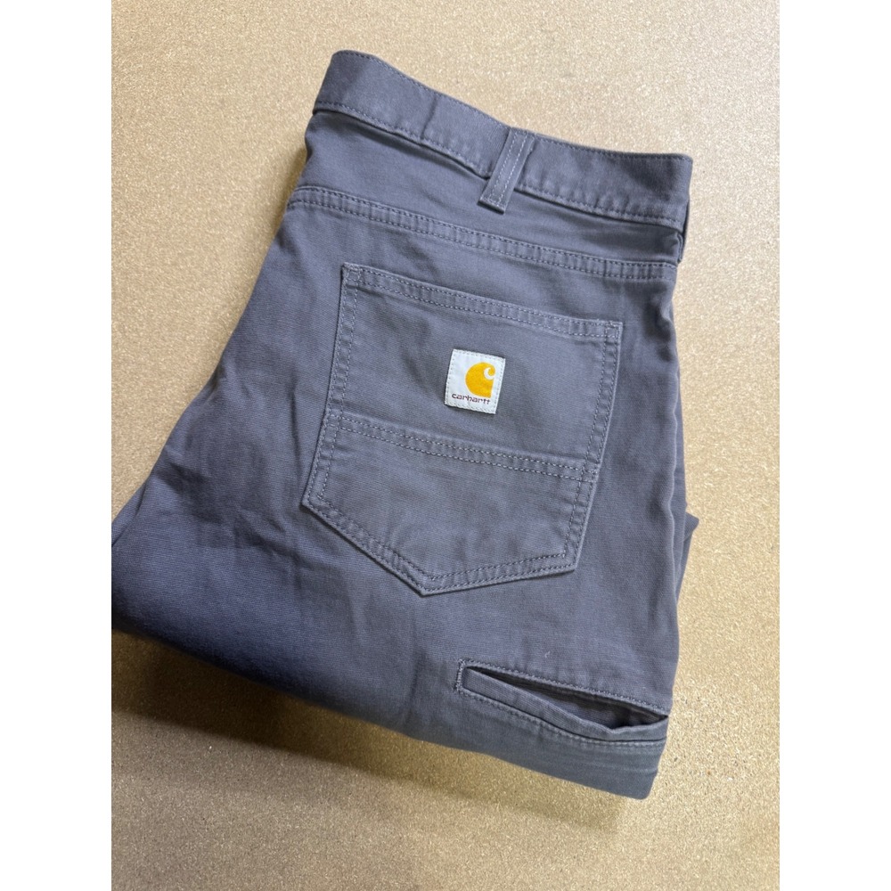 Carhartt Relaxed Fit Work Pants Men's 38x30 Gray Canvas Utility Cargo‎